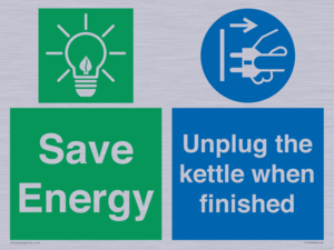 Save Energy, Unplug the kettle when finished